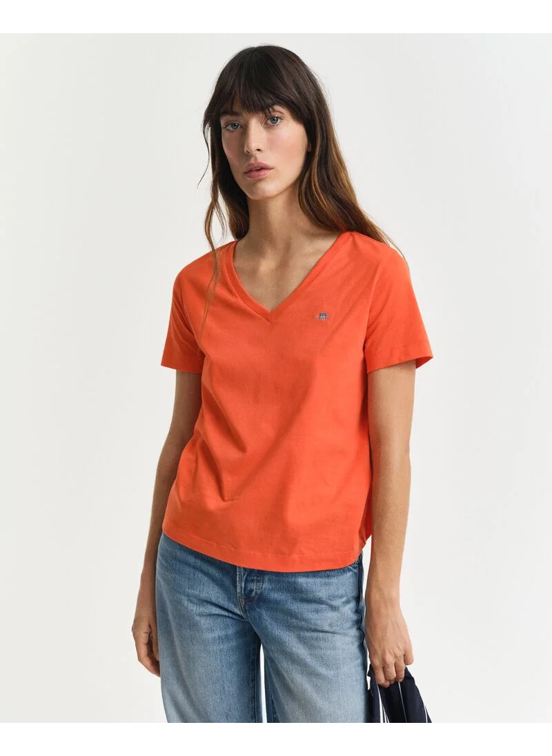 غانت Gant Regular Shield Ss V-Neck T-Shirt