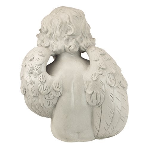 Design Toscano JE101261 Angel of Meditation Shelf Sitting Statue, 13 Inch, Polyresin, Antique Stone - Image 4