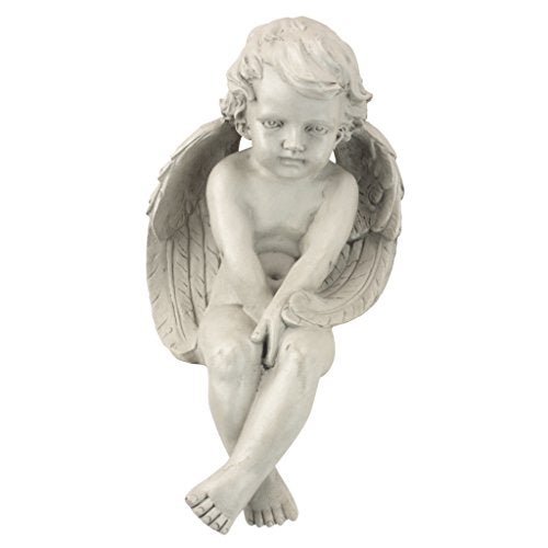 Design Toscano JE101261 Angel of Meditation Shelf Sitting Statue, 13 Inch, Polyresin, Antique Stone - Image 2