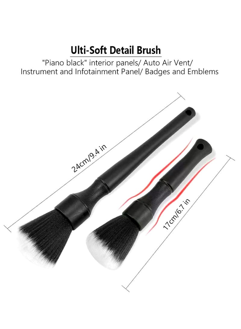 Oasisgalore Soft Detailing Brush Set for Cleaning Air Vent Dashboard Seat Wheel，Auto Detail Brush Kit for Elegant Surfaces - Image 2