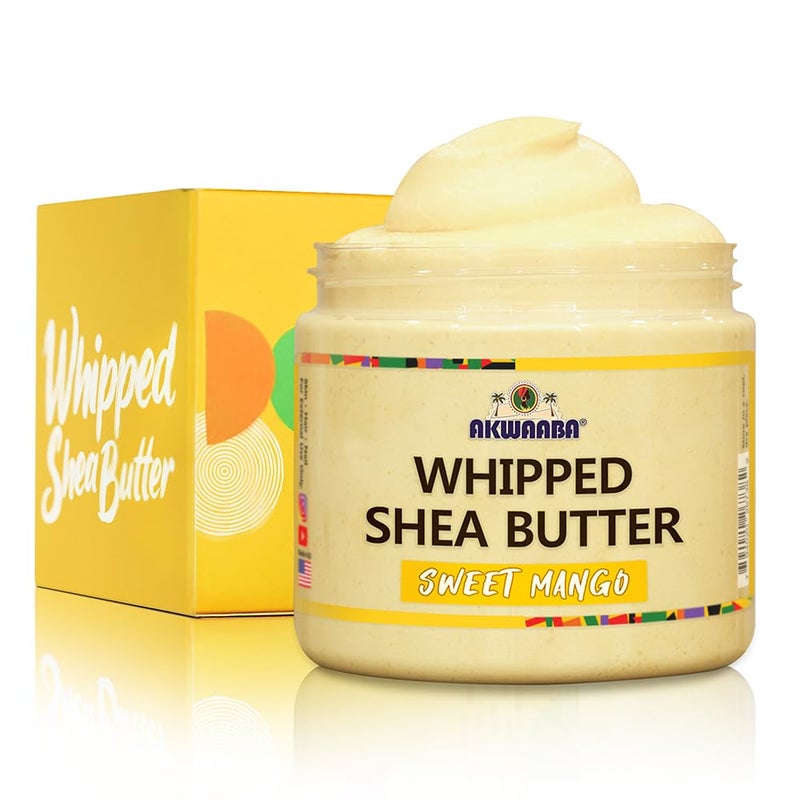 AKWAABA Whipped Shea Butter (Sweet Mango) - Nourishes, Moisturizes & Soothes | Pure Shea Butter | No Dyes & Parabens | 12 oz / 340 g - Image 1