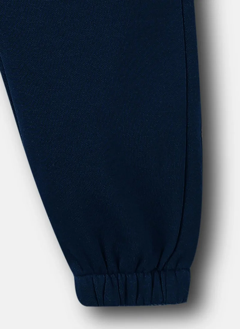 Nautinati Nautinati Boys Typography Print Fleece Cargo-Pocket Joggers In Navy