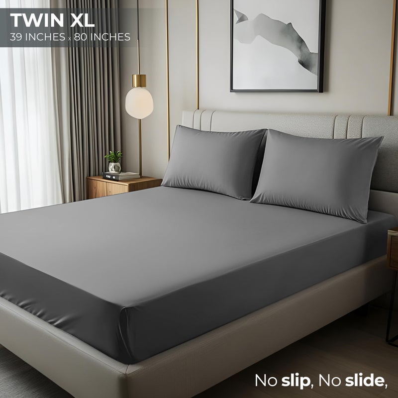 Utopia Bedding Twin XL Fitted Sheet - Bottom Sheet - Deep Pocket - Soft Microfiber - Shrinkage and Fade Resistant - Easy Care -1 Fitted Sheet Only (Grey) - Image 2