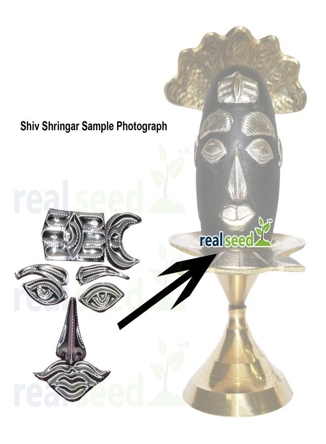Real Seed Silver Shiv Shringar for 2-3 Inches Stone or Sphatik Shivling | Shringar Chart Size - 5.5 x 4.5 CM - Image 2