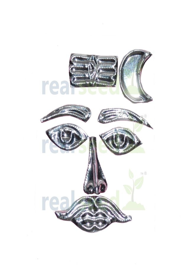 Real Seed Silver Shiv Shringar for 2-3 Inches Stone or Sphatik Shivling | Shringar Chart Size - 5.5 x 4.5 CM - Image 1