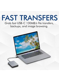 LACIE LaCie Mobile Drive 2TB External Hard Drive Portable HDD - Moon Silver, USB-C 3.2, for PC and Mac, with Adobe All Apps Plan and Rescue Services (STLP2000400)  - Image 4