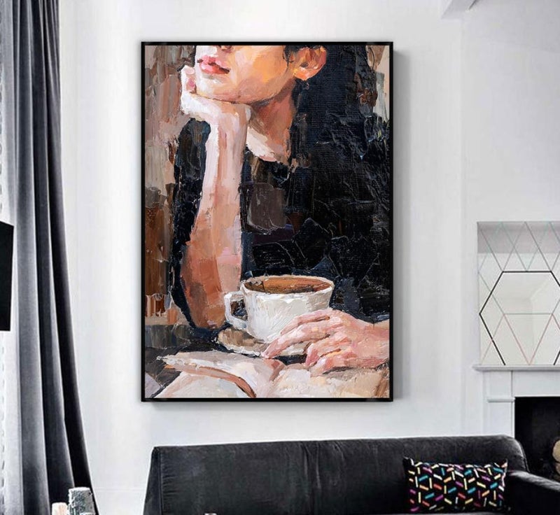 ماركتنا لوحة قماشية بتصميم فتاة مع برواز مجوف مقاس (50×70) قطعة واحدة - Image 3