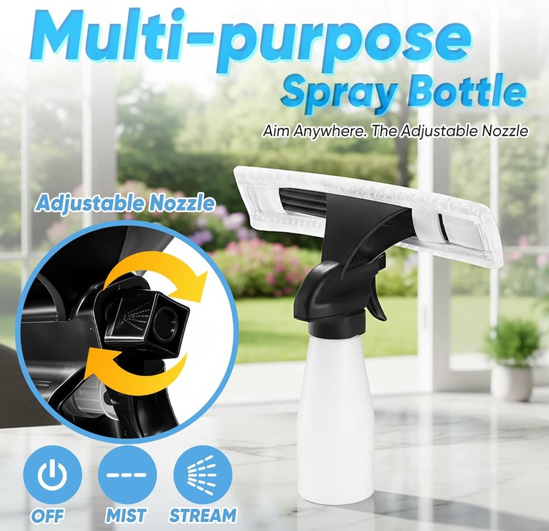 chufa Cordless Window Vacuum Squeegee with Detachable Water Tank, 2000Pa Strong Suction, Rechargeable Glass Cleaner for Windows, Shower, Mirror & Tiles, Lightweight 2-in-1 Wiper with Microfiber Pad - Image 5