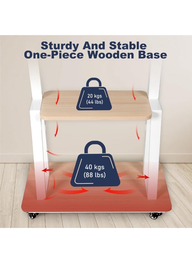 BEETEC Mobile TV Stand with Wheels, Height Adjustable, VESA 600x400mm, Fits 32"-80" TVs, Heavy-Duty Floor Stand with Shelf for Home, Office & Conference Rooms | TF-FS1717W - Image 5