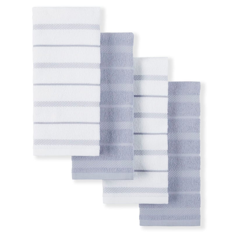 KitchenAid Albany Kitchen Towel 4-Pack Set  Lavender Cream/White  16""x26"" - Image 1