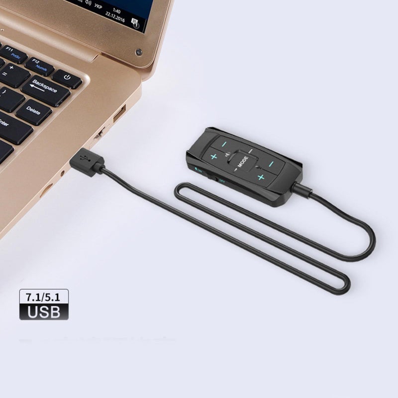 7 1 بطاقة صوت خارجية USB محيطة افتراضية للألعاب مع إدارة صوت سهلة للسماعة والميكروفون - Image 5
