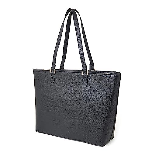 Accessorize London Women's Black Large Structured Laptop Tote for office use | Bags for women | Ladies Purse Handbag| Tote Bags for Women For Office Use, Work - Image 3