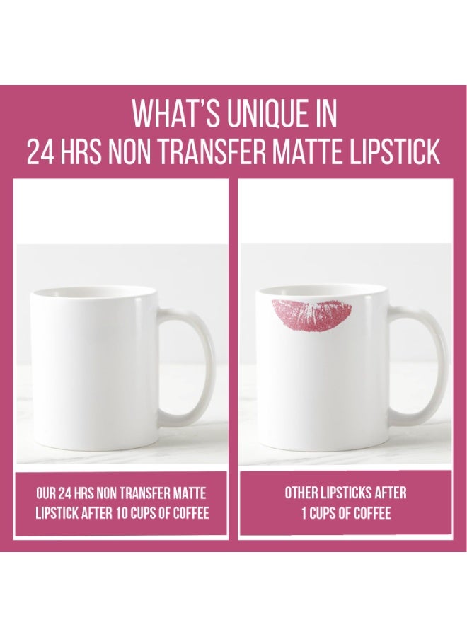 INSIGHT 24 Hrs Non-Transfer Matte Lipstick | Lightweight, Highly Pigmented, Long Wear | Kiss Proof & Smudge Proof | With Vitamin E & Jojoba Oil | Vegan, Toxin Free | Shade - 04 Forget Me (3g) - Image 3