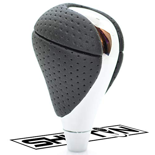 SHIFTIN Gear Shift Knob Stick Shifter for Lexus ES300h ES350 GS300 GS350 GS430 GS450h GS460 is-F IS250 IS300 IS350 LS460 LS600h RX350 RX450h (Punched Black Leather/Chrome) - Image 4