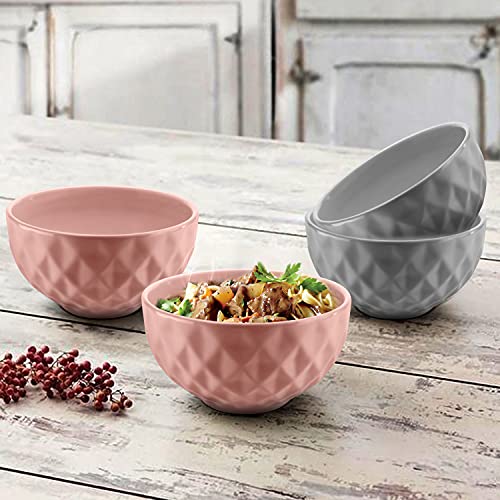 URBAN CHEF Ceramic Bowl | 500 ml | Kitchen Accessories Items for Home, Serving Bowl,Bowl Set for Gift, Microwave Safe Bowl Set, Ice Cream Bowl, Prism Ceramic Handcrafted (Set of 4 - Colour May Vary) - Image 1