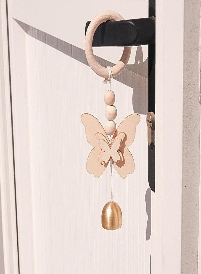 Afiaiwei Butterfly Door Opening Bell Wooden Ring Shop Keepers Bell for Door Opening Door Chime Hanging Bell for Door Entrance Door Decoration Bell Good Luck Hanging Bell for Home Restraurant - Image 1