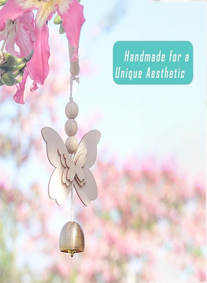 Afiaiwei Butterfly Door Opening Bell Wooden Ring Shop Keepers Bell for Door Opening Door Chime Hanging Bell for Door Entrance Door Decoration Bell Good Luck Hanging Bell for Home Restraurant - Image 3