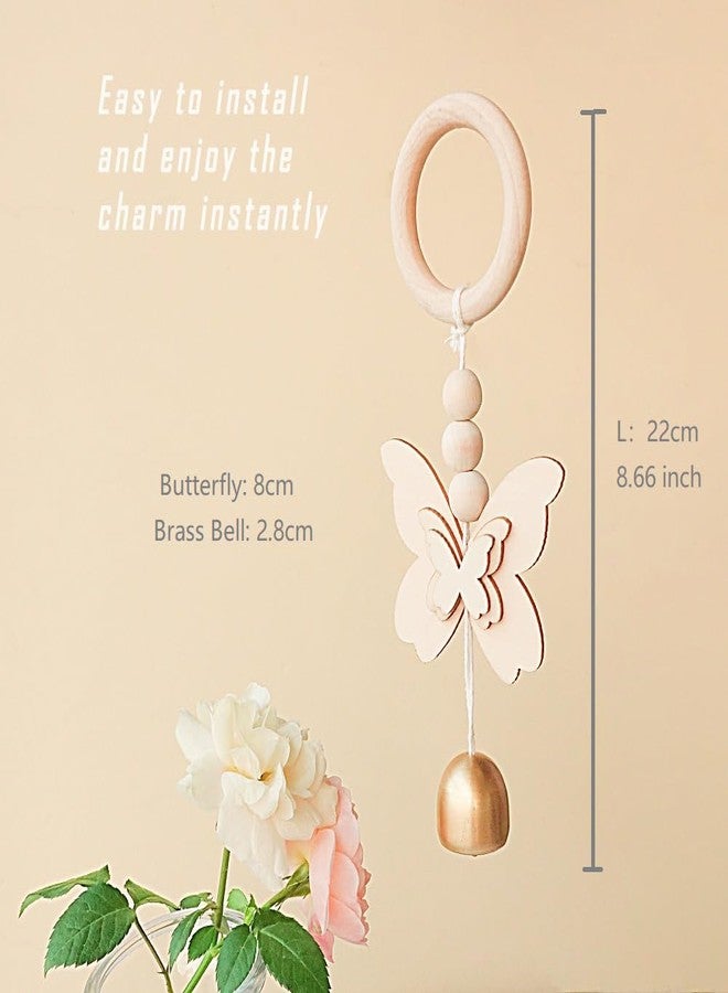 Afiaiwei Butterfly Door Opening Bell Wooden Ring Shop Keepers Bell for Door Opening Door Chime Hanging Bell for Door Entrance Door Decoration Bell Good Luck Hanging Bell for Home Restraurant - Image 4