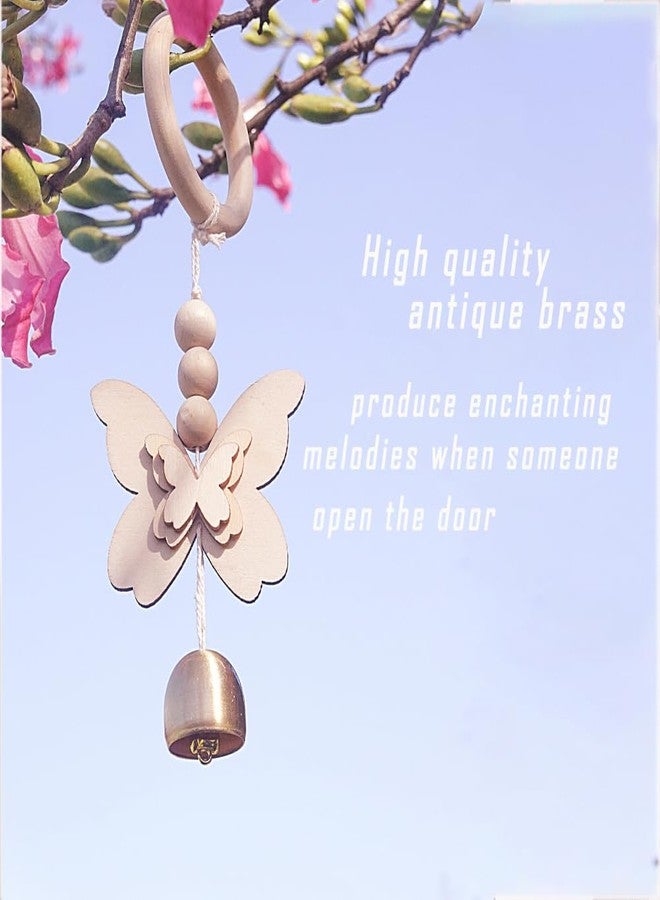 Afiaiwei Butterfly Door Opening Bell Wooden Ring Shop Keepers Bell for Door Opening Door Chime Hanging Bell for Door Entrance Door Decoration Bell Good Luck Hanging Bell for Home Restraurant - Image 5