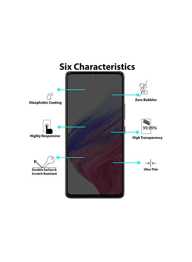 PROMASS Privacy Screen protector compatible with Galaxy A53 5G / A52S 5G / A52 5G / A51 5G/ S20 FE 5G / M31s 5G Screen Protector Tempered Glass [Anti-Glare][HD Full Coverage] - Image 2