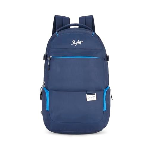 Skybags Network Pro 26 Liters Backpack with Laptop Compatible for Men & Women, Rain Cover, Cushioned Shoulder Strap & Fabric Bottle Holder On The Side (Blue) - Image 1