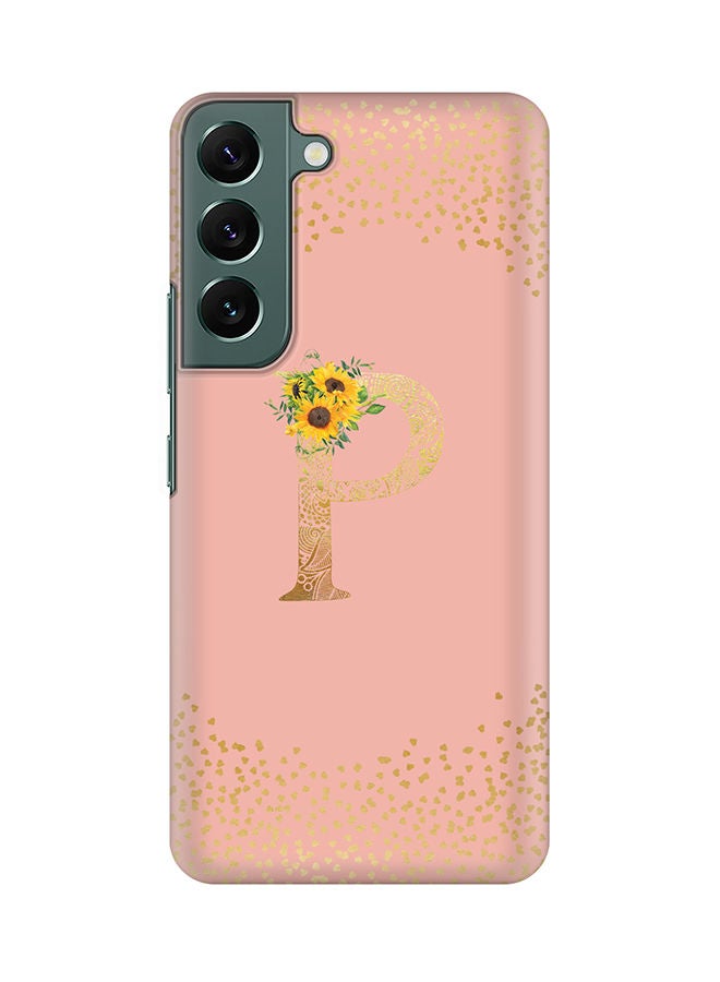 Stylizedd Monogram Slim Cover for Samsung Galaxy S22+ 5G Case Custom Initials Letter Floral Pattern Snap Series Mobile Cover Matte Alphabet  - P (Rose Pink) - Image 1