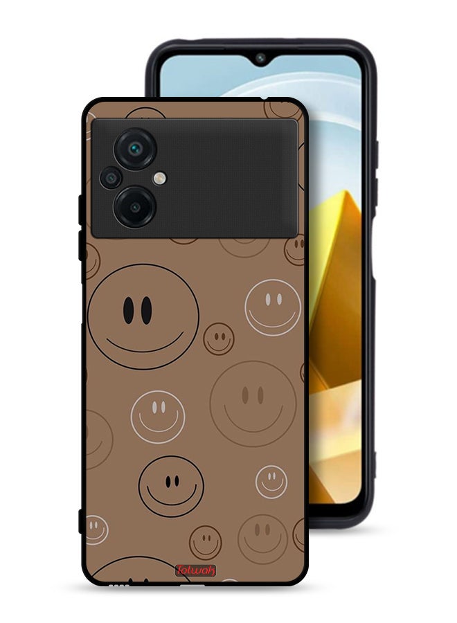 Tolwak Xiaomi Poco M5 4G Protective Case Cover Smiley Faces Pattern - Image 1