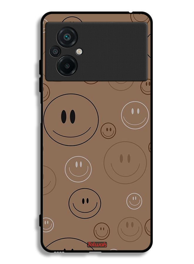 Tolwak Xiaomi Poco M5 4G Protective Case Cover Smiley Faces Pattern - Image 2