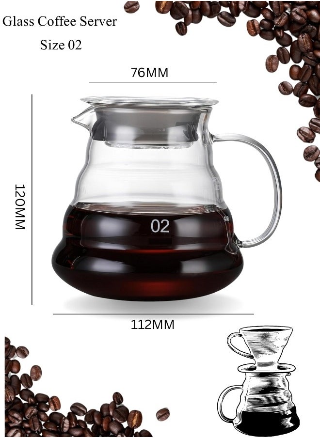 فورديل طقم القهوة V60 صب أوفر القهوة، طقم القهوة بالتنقيط، مطحنة القهوة، فلتر القهوة حجم 02، V60 فنجان القهوة الحجم 02، V60 خادم القهوة 600 مل، طقم تقديم القهوة V60 المقطر بالتنقيط V60 مجموعة التنقيط 4 قطع صانع القهوة بالتنقيط V60 الحجم 02  - Image 2