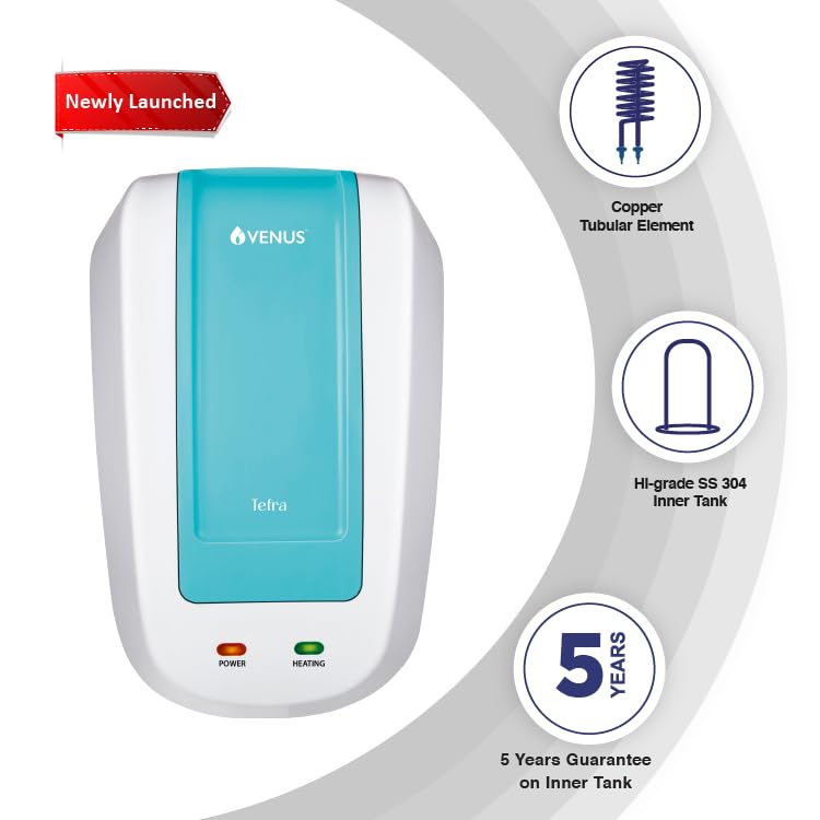Venus Tefra 5T30 05Litre Instant Wall Water Heater white 5 Year Inner tank warranty 2 Year Heating element warranty