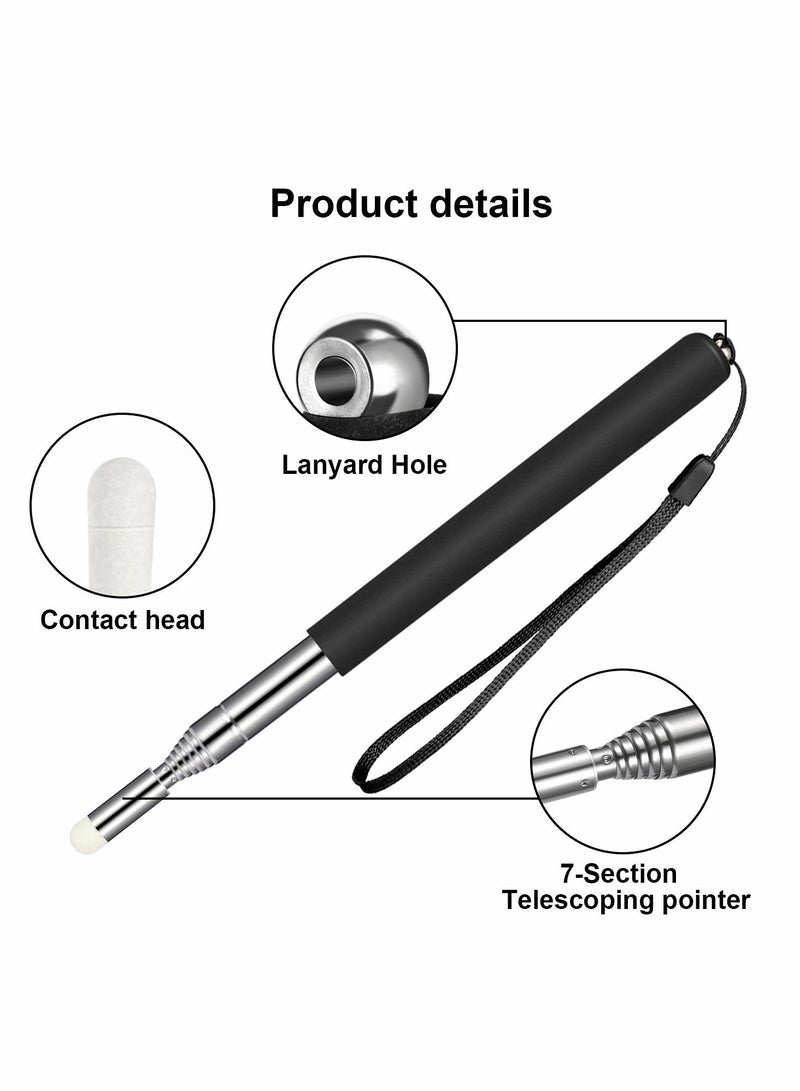 Retractable Teaching Pointer Presenter Whiteboard Pointer and Lanyards with 6 Pieces Extra Felt Nibs - Image 4
