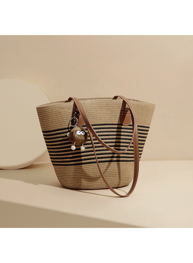 St&Sat Women's Bag, Woven Bag, Handbag, Large Capacity Tote Bag, Underarm Shoulder Bag, Women's Purse - Image 3