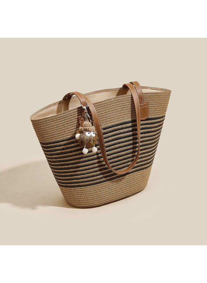 St&Sat Women's Bag, Woven Bag, Handbag, Large Capacity Tote Bag, Underarm Shoulder Bag, Women's Purse - Image 2