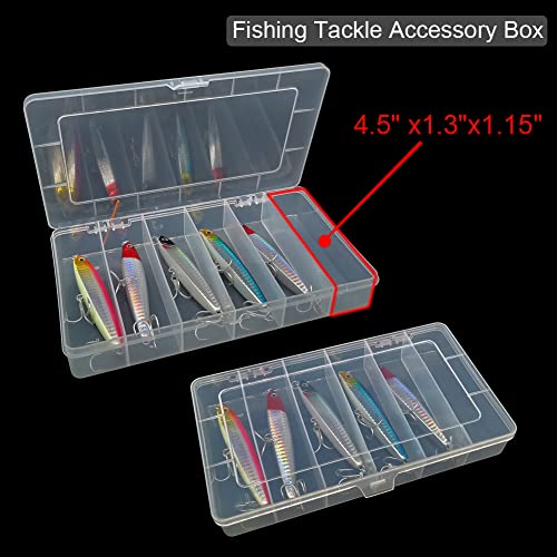 Vidifor 2 Pack 6 Grids Tackle Box Organizer Mascara Brushes Container Fishing Tackle Tray Box Plastic Storage Organizer Container for Crafts, Beads Earrings, Screws, Nail, Pins - Image 4