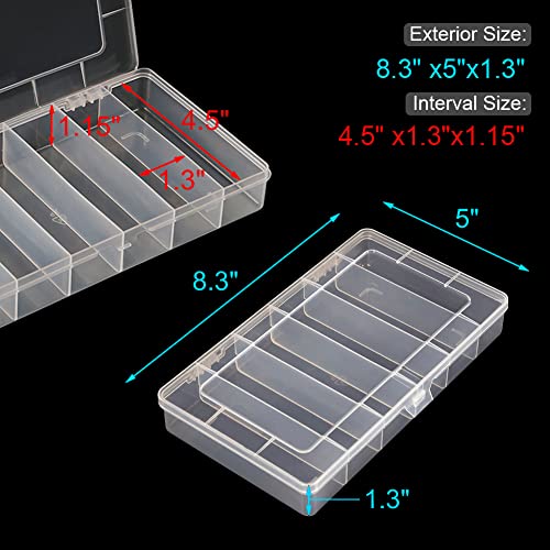 Vidifor 2 Pack 6 Grids Tackle Box Organizer Mascara Brushes Container Fishing Tackle Tray Box Plastic Storage Organizer Container for Crafts, Beads Earrings, Screws, Nail, Pins - Image 2
