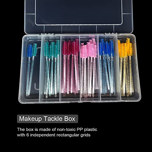 Vidifor 2 Pack 6 Grids Tackle Box Organizer Mascara Brushes Container Fishing Tackle Tray Box Plastic Storage Organizer Container for Crafts, Beads Earrings, Screws, Nail, Pins - Image 3
