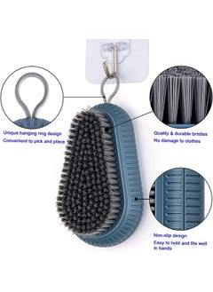 Depend Scrub Brush Quality Soft Laundry Clothes Shoes Scrubbing Easy To Grip Household Cleaning Suitable For Bathrooms Bathtubs Carpets Sinks Curtains Tablecloths Blue  - Image 3