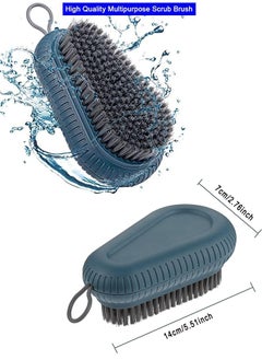 Depend Scrub Brush Quality Soft Laundry Clothes Shoes Scrubbing Easy To Grip Household Cleaning Suitable For Bathrooms Bathtubs Carpets Sinks Curtains Tablecloths Blue  - Image 2