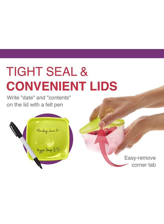 Arrow Home Products 1 Pint Freezer Containers for Food Storage, 10 Pack with Lids - USA Made Reusable Plastic Food Storage Containers - Prep, Store and Freeze - BPA Free, Dishwasher Safe - Image 4