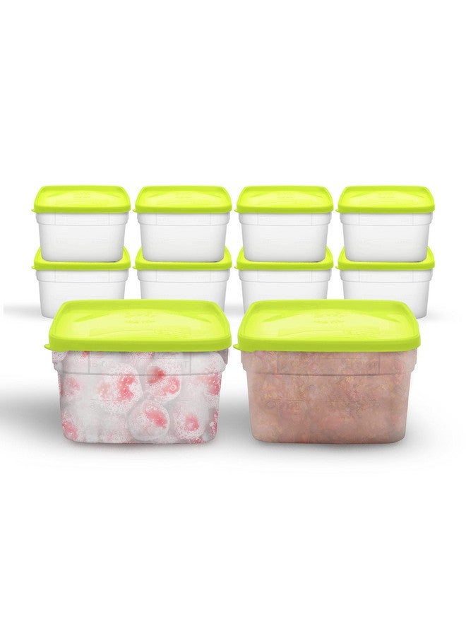 Arrow Home Products 1 Pint Freezer Containers for Food Storage, 10 Pack with Lids - USA Made Reusable Plastic Food Storage Containers - Prep, Store and Freeze - BPA Free, Dishwasher Safe - Image 1