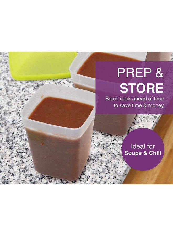 Arrow Home Products 1 Pint Freezer Containers for Food Storage, 10 Pack with Lids - USA Made Reusable Plastic Food Storage Containers - Prep, Store and Freeze - BPA Free, Dishwasher Safe - Image 5