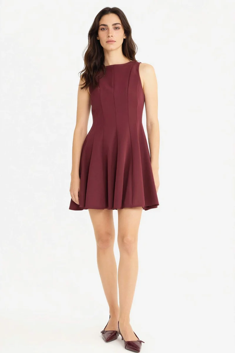 ديفاكتو Boat Collar Sleeveless Mini Dress