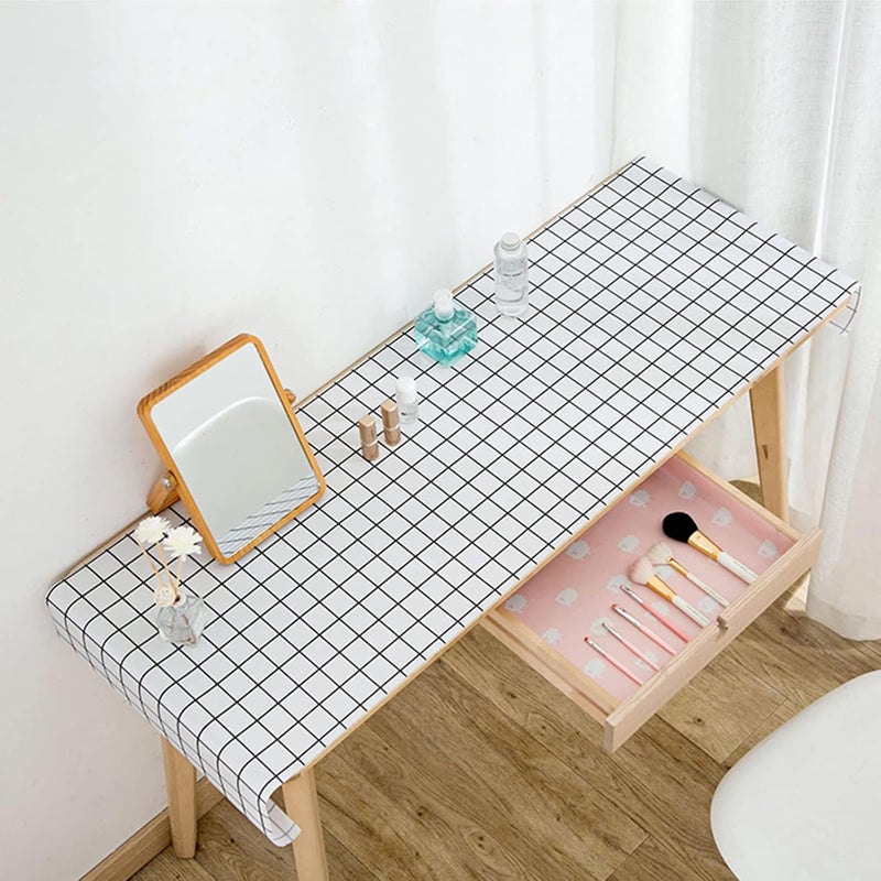 Wolpin AntiSlip Kitchen Cabinet Drawer Shelf Mat Liner Sheets 45 cm x 3 M Roll Waterproof Strong Table Mat EVA for Bathroom Fridge Mat Textured Multipurpose White Checks Ethylene Vinyl Acetate - Image 4