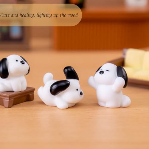 Zytiqt 6Pcs Miniature Decorative Items, Puppy Miniature Toys for Home Decor, Office Table, Car Dashboard, Unique Gift for Girlfriend, Black and White ﻿ - Image 5