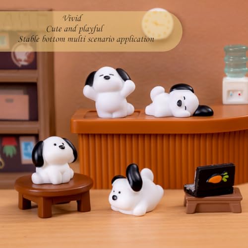 Zytiqt 6Pcs Miniature Decorative Items, Puppy Miniature Toys for Home Decor, Office Table, Car Dashboard, Unique Gift for Girlfriend, Black and White ﻿ - Image 4