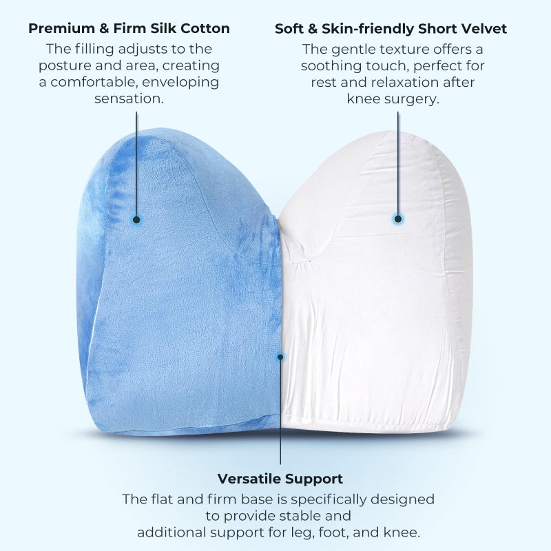 EKEPE Knee Replacement Surgery Pillow for Post Surgery Recovery - ACL Surgery, Knee Surgery and Hip Surgery Recovery, Portable Leg Elevation Pillow for Cotton Leg Support Pillow, Rehab, Extension - Image 5