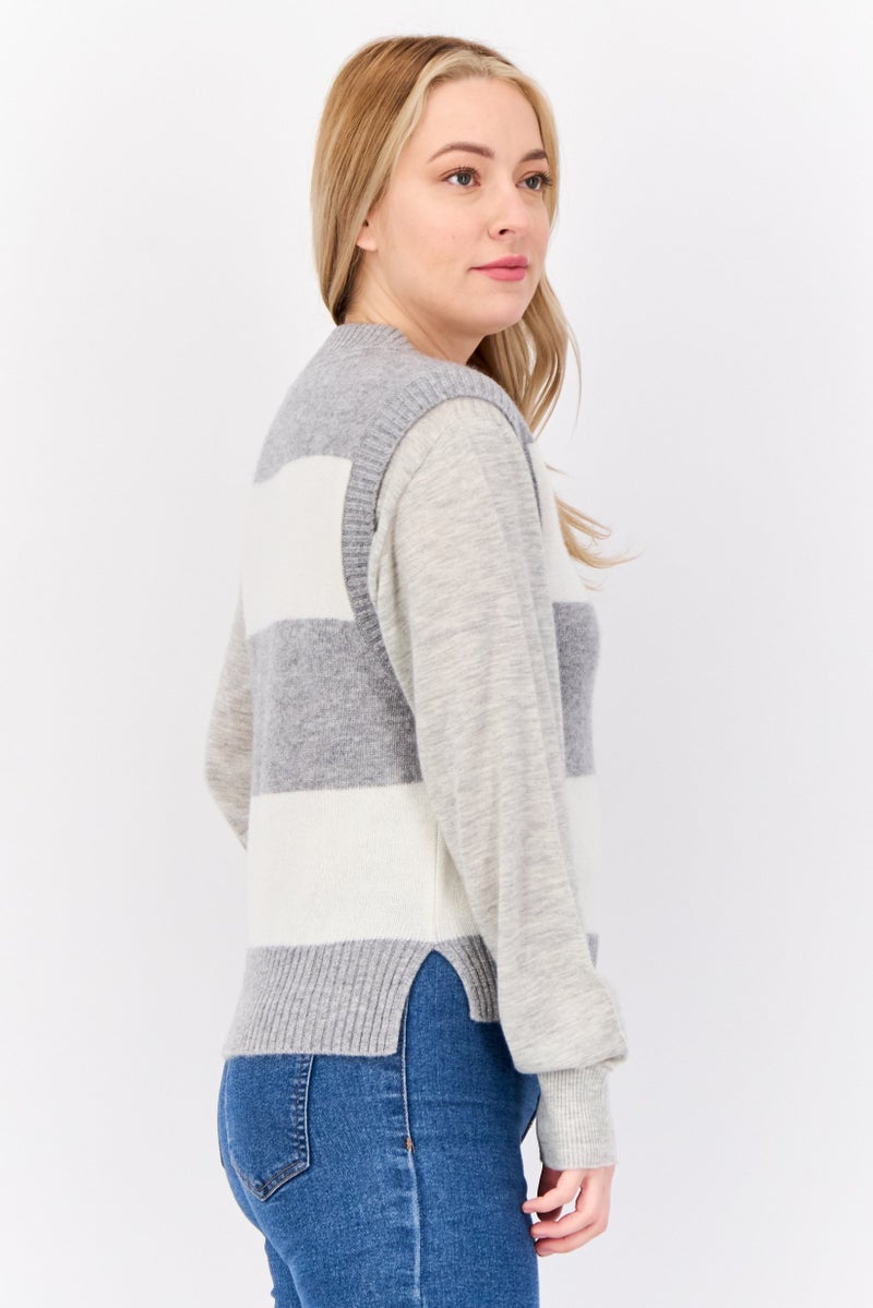 ESPRIT Women Yarn Dye Pattern Knitted Vest, Multicolor - Image 2