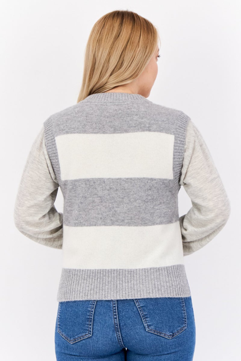 ESPRIT Women Yarn Dye Pattern Knitted Vest, Multicolor - Image 4