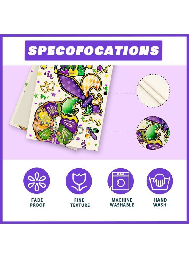 XCHI Doughnuts Iris Fleur De Lis Hat Mardi Gras Table Runner Carnival Table Decoration for Masquerade Party Home Kitchen Dining Holiday Decor 13x72 Inch - Image 5