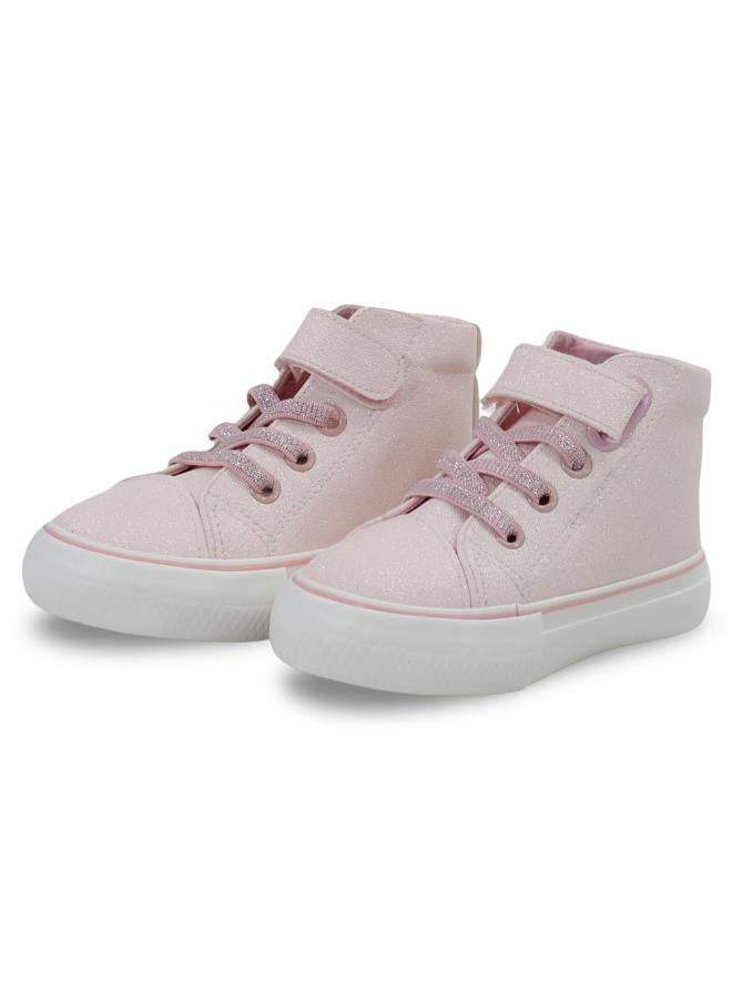 Girls Leather Half Boots – Pink - Image 1